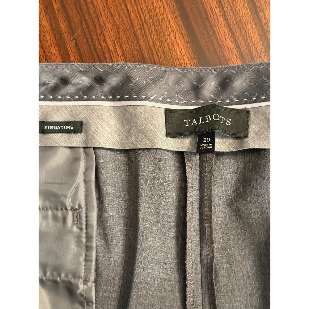Talbots Signature Gray High-Waist Wide Leg Wool Blend Dress Trousers 20 Capsule - Picture 3 of 7
